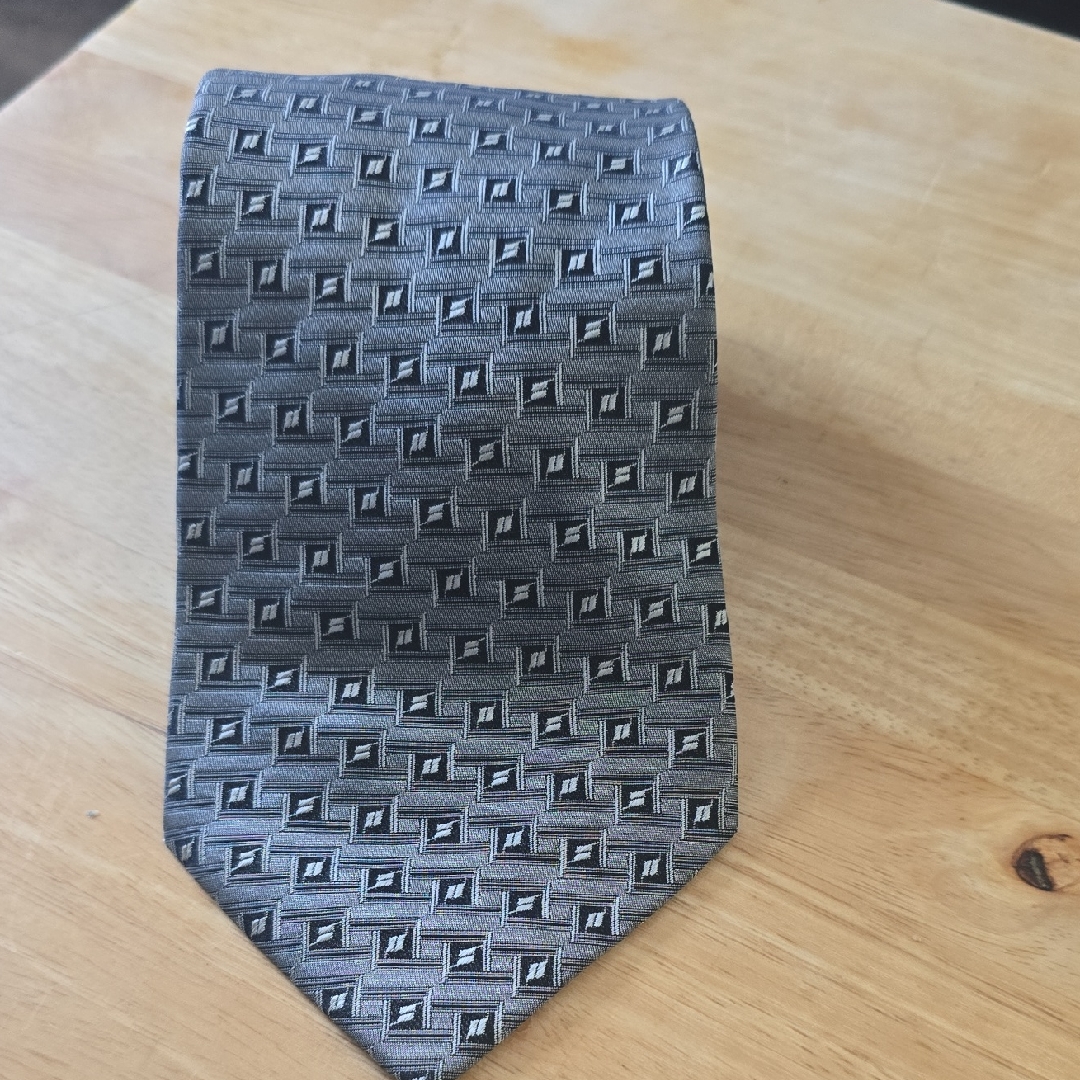 Joseph  Feiss Black And Gray Patterned Tie